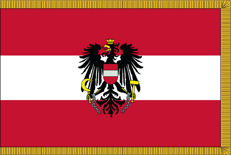Austria Indoor Flag - w/ Eagle
